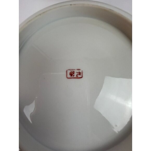 Japanese Kutani Porcelain Meiji 1850s Artwork Set of 6 Saucers Gold Rim RARE - Picture 5 of 8